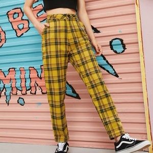 Yellow Tartan Plaid Pants